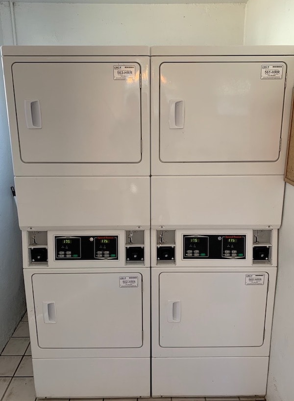 On-site laundry dryers at Traveler's Paradise RV Park